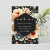 Spielerische Minimal Peach Hochzeit Save The Date (Stehend Vorderseite)