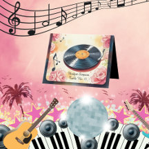 spielerische musikalische Blütenpastellkarte