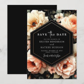 Spielerische Pfirsichhochzeit Save The Date (Vorne/Hinten)
