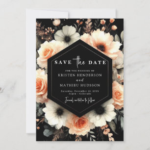 spielerische Pfirsichhochzeit Save The Date