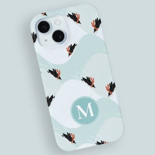 Spielerische Pinguine, die auf dem Schneepattern g Case-Mate iPhone Hülle