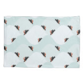 Spielerische Pinguine, die auf dem Schneepattern g Kissenbezug (Rückseite)