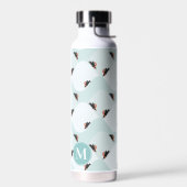 Spielerische Pinguine, die auf dem Schneepattern g Trinkflasche (Links)