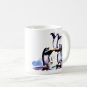 spielerische Pinguine Kaffeetasse (VorderseiteRechts)