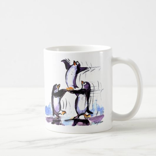 spielerische Pinguine Kaffeetasse (Rechts)