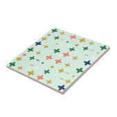 Spielerische Pluszeichen Geometrisches Retro-Muste Fliese (Seite)