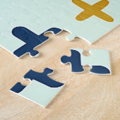 Spielerische Pluszeichen Geometrisches Retro-Muste Puzzle (Seite)