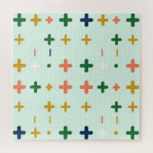 Spielerische Pluszeichen Geometrisches Retro-Muste Puzzle (Horizontal)