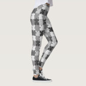 Spielerische Puzzle-Grau-Töne Leggings (Rechts)