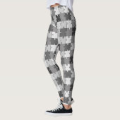 Spielerische Puzzle-Grau-Töne Leggings (Links)