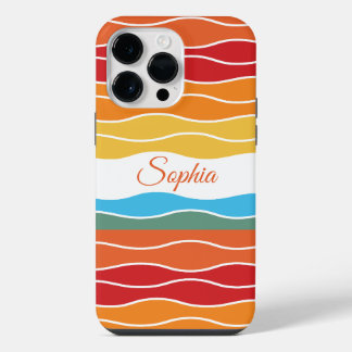 Spielerische Retro-Regenbogenstreifen für individu iPhone 14 Pro Max Hülle
