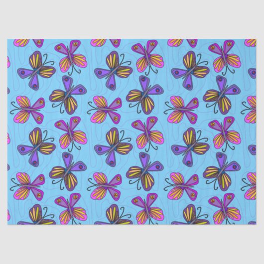 Spielerische Schmetterlinge Seidenpapier (Vorderseite)