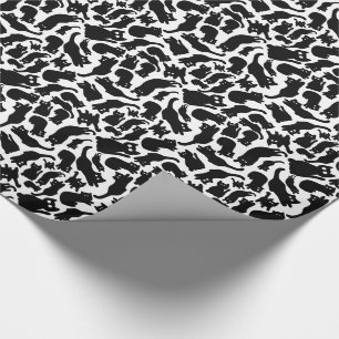 Spielerische schwarze Katzensilhouetten Whimsical Geschenkpapier