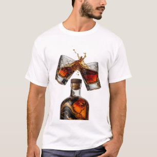 Spielerische Silber WHISKYFLASCHE UND GLÄSER SPLAS T-Shirt