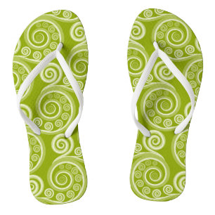 Spielerische Sommer-Green Fern-Blätter Flip Flops Badesandalen