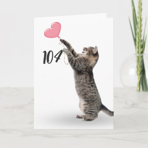 spielerische Tischkatze für 104. Geburtstagskarte Karte