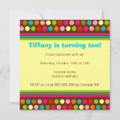 Spielerische Tupfen-Geburtstags-Einladung Einladung (Rückseite)