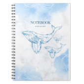 Spielerische Wale im Ozean-Notebook Notizblock (Vorderseite)