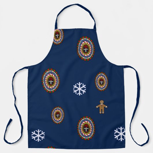 Spielerische Weihnachts-All-over-Print-Schürze Schürze (Vorderseite)