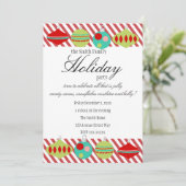 Spielerische Weihnachtsschmuck Einladung (Stehend Vorderseite)