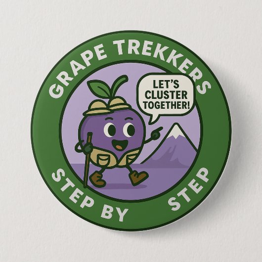 Spielerische Weinberg-Wanderer-Trail-Freundschaft Button (Vorderseite)