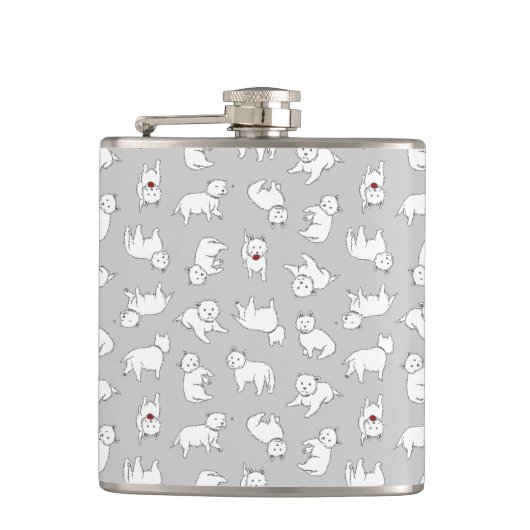 Spielerische Westies Flasche Flachmann (Vorderseite)