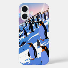 Spielerische Winterpinguine iPhone 16 Hülle
