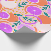 Spielerische Zitrusfrüchte & Konfetti Rosa Limonad Geschenkpapier (Ecke)