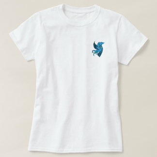 Spielerische zwei tonten blauen Vogel T-Shirt