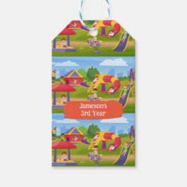 Spielerischer Cartoon Kinderspielplatz Name Geschenkanhänger