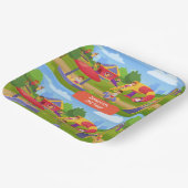 Spielerischer Cartoon Kinderspielplatz Name Pappteller (Gewinkelt)