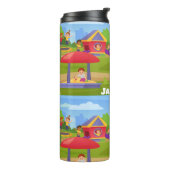 Spielerischer Cartoon Kinderspielplatz Name Thermosbecher (Nach links gedreht)