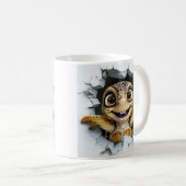 Spielerischer Cartoon Turtle Emerging Kaffeetasse (VorderseiteRechts)
