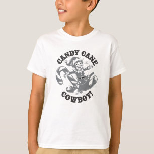 Spielerischer Elf reitet auf einer Candy Cane T-Shirt