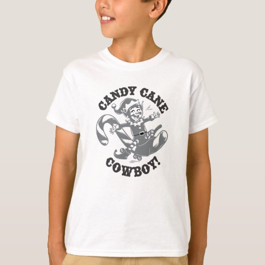 Spielerischer Elf reitet auf einer Candy Cane T-Shirt (Vorderseite)