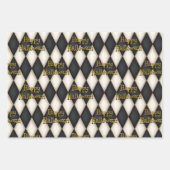 spielerischer Floating Text Gothic Harlequin Geschenkpapier Set (Vorderseite)