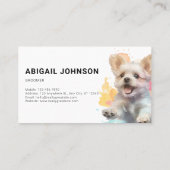 Spielerischer Fluffy Dog Groomer Grooming Service Visitenkarte (Rückseite)