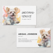 Spielerischer Fluffy Dog Groomer Grooming Service Visitenkarte (Vorne/Hinten)
