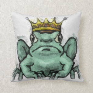 Spielerischer Frosch-König Illustration Pillow Kissen
