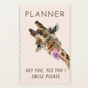 Spielerischer Giraffe, Zungenausweiser - Lächeln Planer