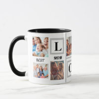 Spielerischer Happy Family Foto Collage Kaffee
