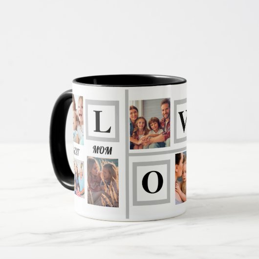 Spielerischer Happy Family Foto Collage Kaffee Tasse (Vorderseite Links)