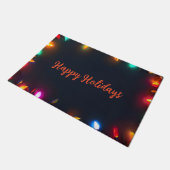 Spielerischer Happy Holidays mit farbenfrohen Lich Fußmatte (Schrägansicht)