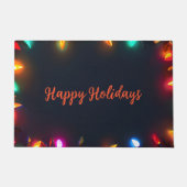 Spielerischer Happy Holidays mit farbenfrohen Lich Fußmatte (Vorderseite)