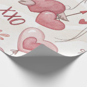 Spielerischer Herzschlag XOXO Valentine Geschenkpapier (Ecke)