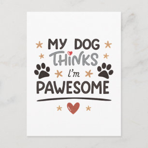 Spielerischer Hund Pawesome Cartoon-Kunst Postkarte