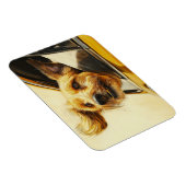 Spielerischer Hund Spaß an der Autofahrt Kunst dru Magnet (Rechte Seite)