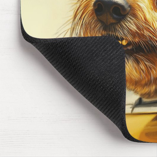 Spielerischer Hund Spaß an der Autofahrt Kunst dru Mousepad (Ecke)