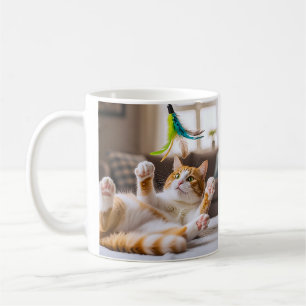 Spielerischer Kitten Feather Fun Kaffeetasse
