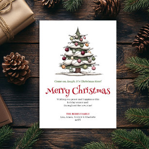 Spielerischer lustiger Weihnachtsbaum Digital-Gruß Feiertagskarte